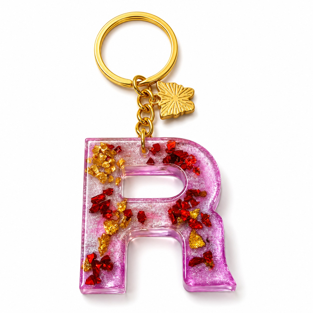 Alphabet Epoxy Resin Keychain