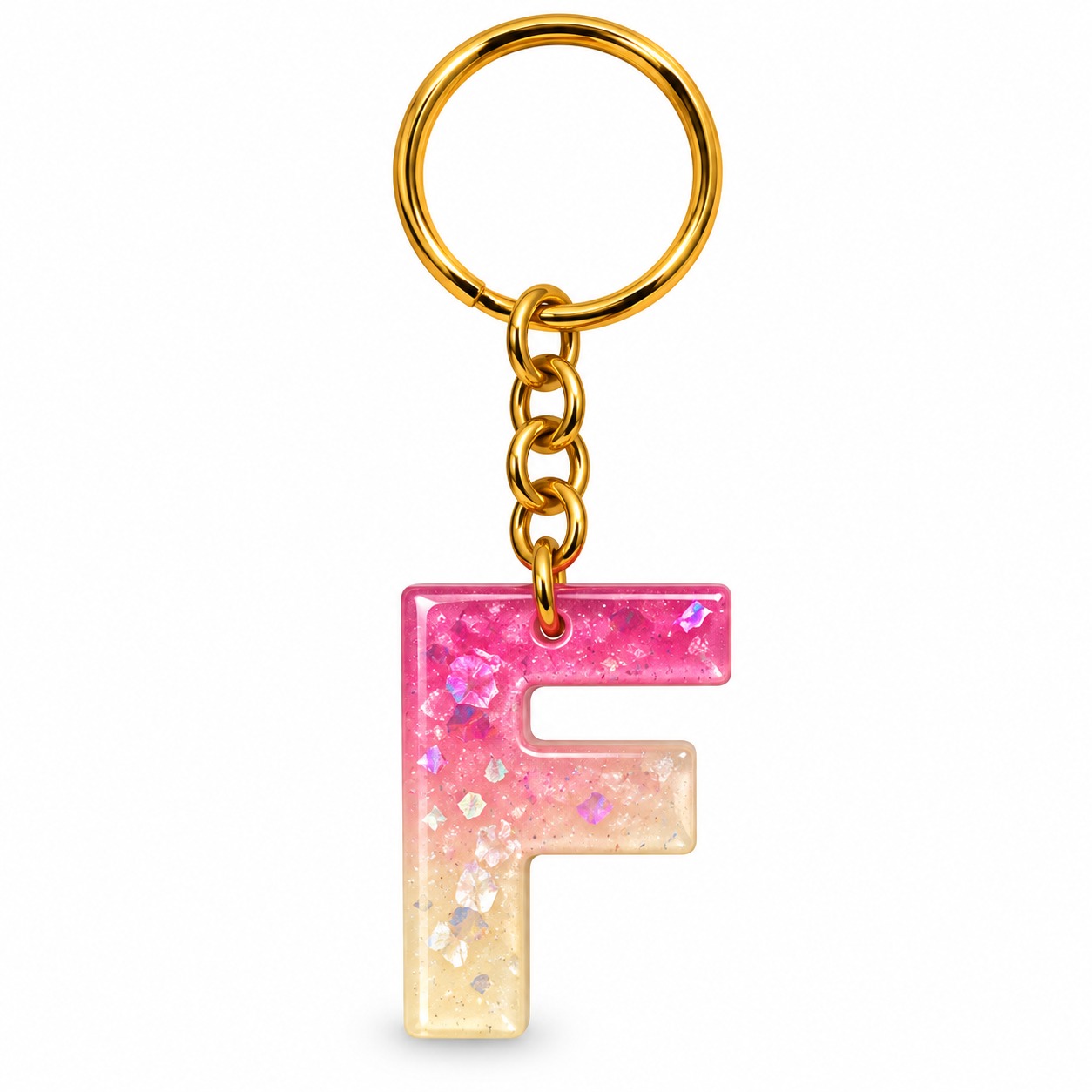 Alphabet Epoxy Resin Keychain