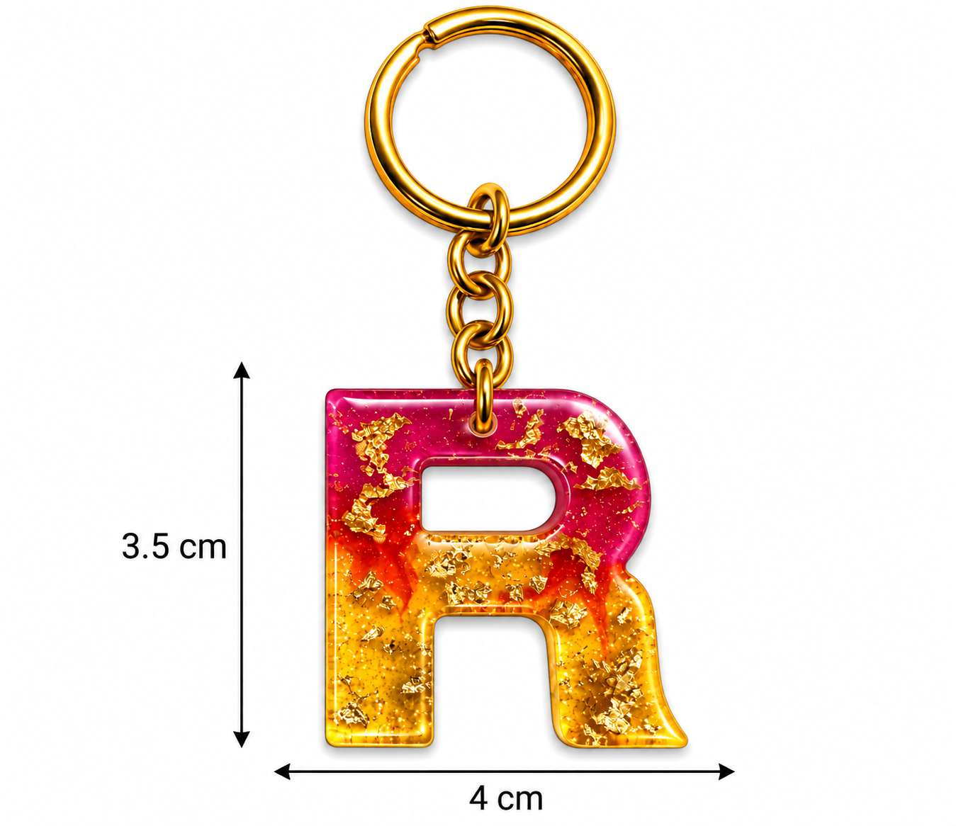 Alphabet Epoxy Resin Keychain