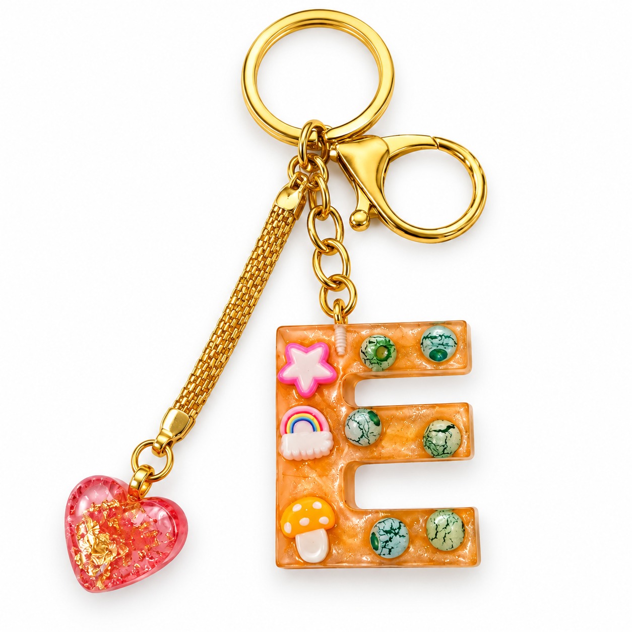 Alphabet Epoxy Resin Keychain