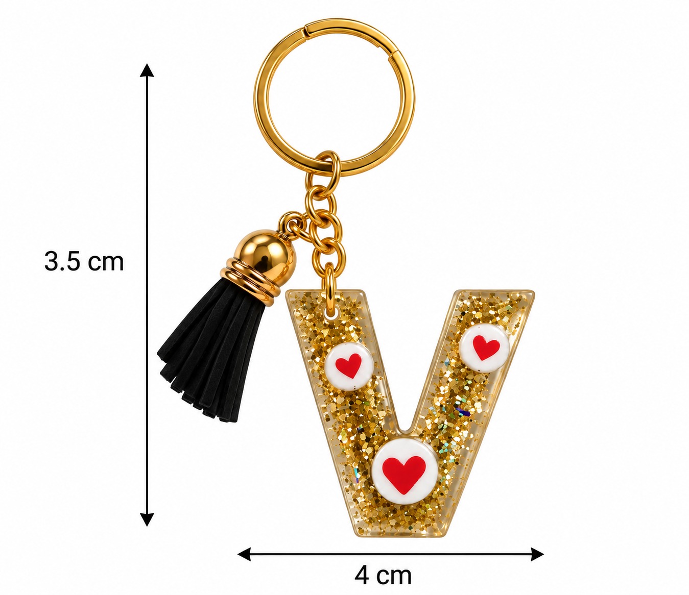 Alphabet Epoxy Resin Keychain