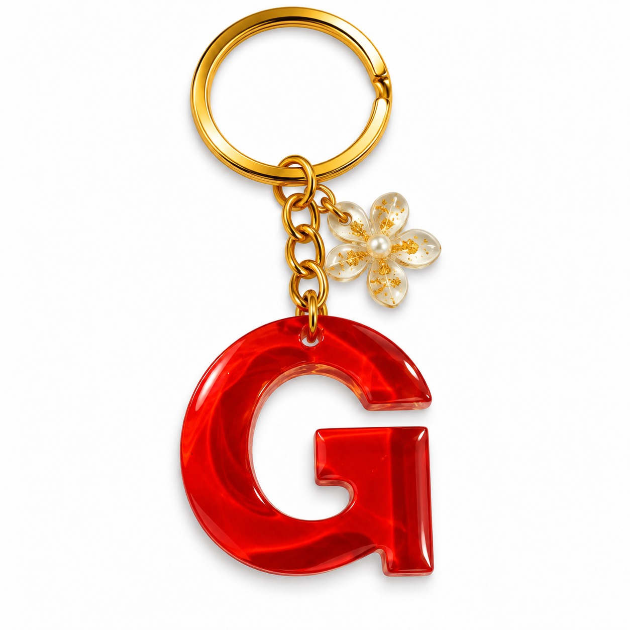 Alphabet Epoxy Resin Keychain