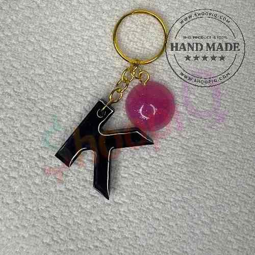 Alphabet Resin Keychain - K