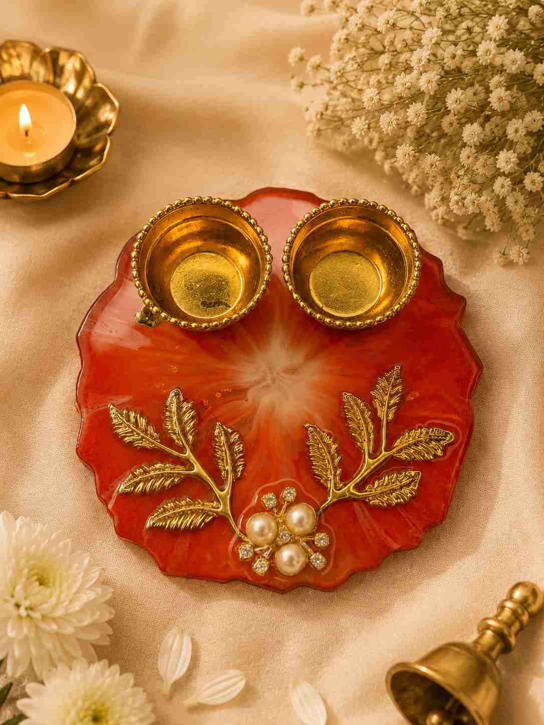 Resin Luxury Mini Pooja Thali 