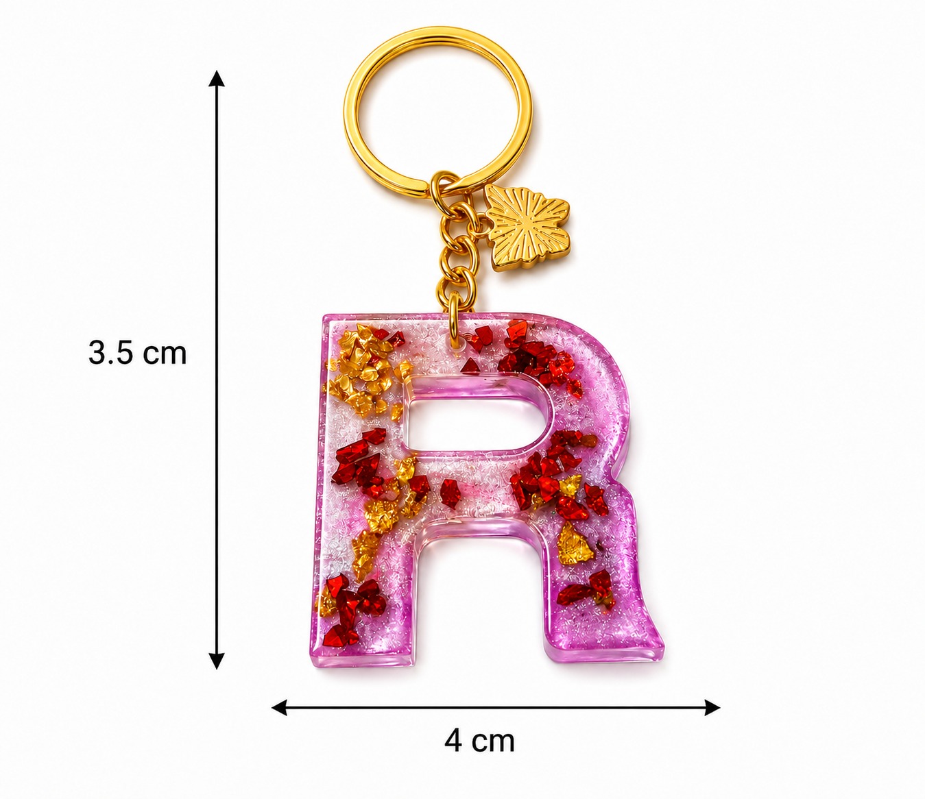 Alphabet Epoxy Resin Keychain