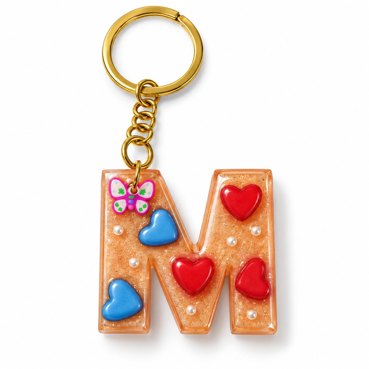 Alphabet Epoxy Resin Keychain