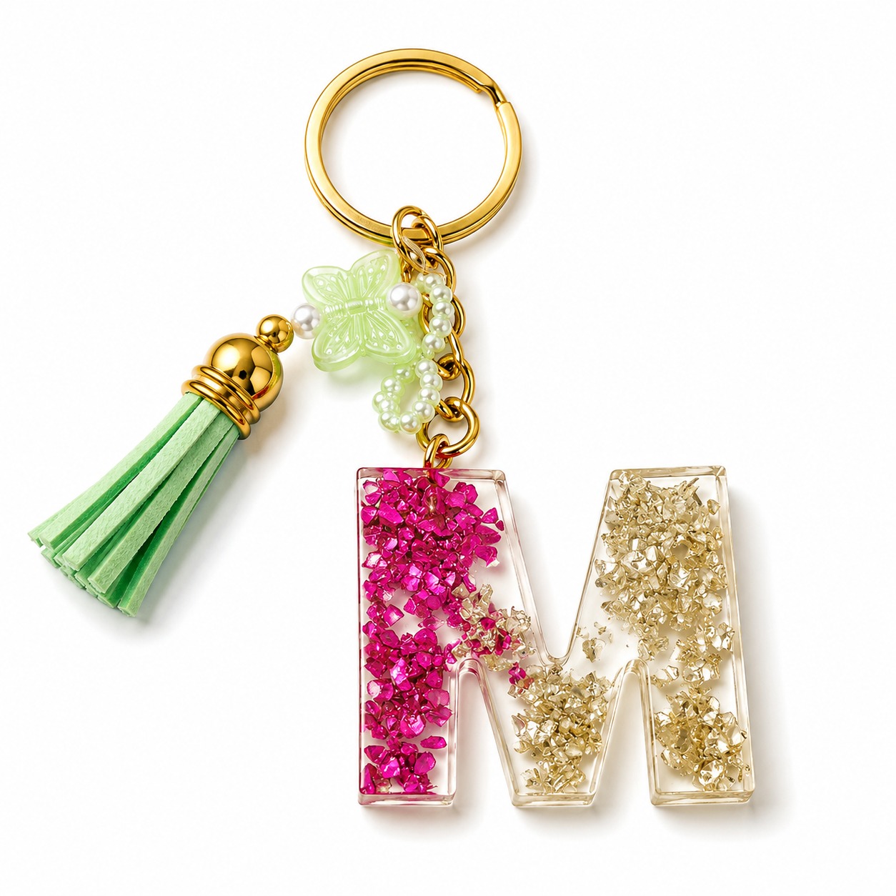 Alphabet Epoxy Resin Keychain