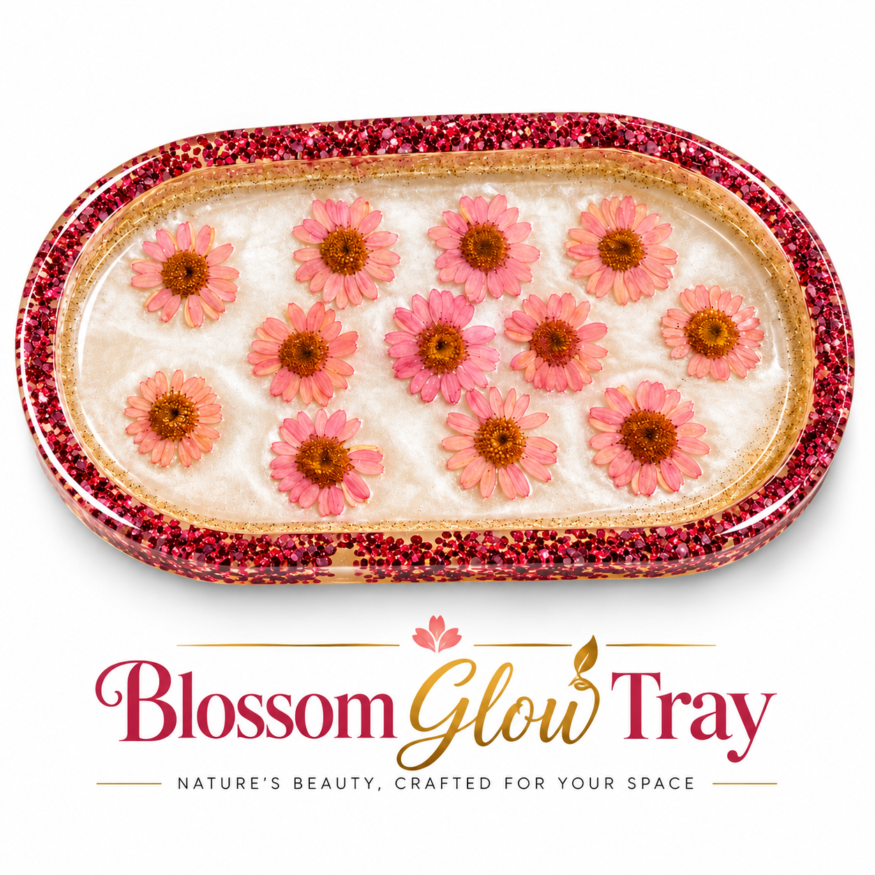 LUXURY EPOXY RESIN Bloom Vanity Tray (Multipurpose)