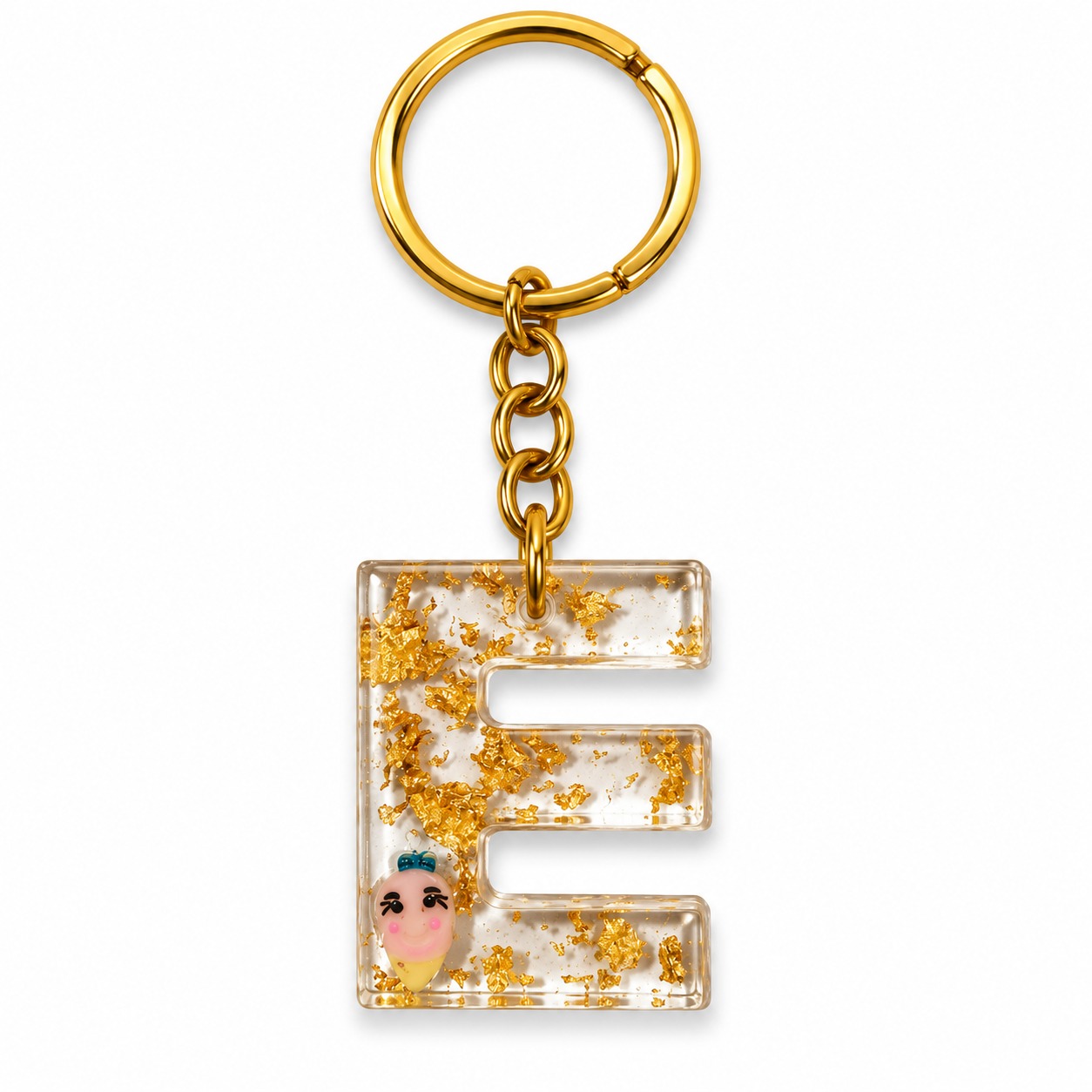 Alphabet Epoxy Resin Keychain