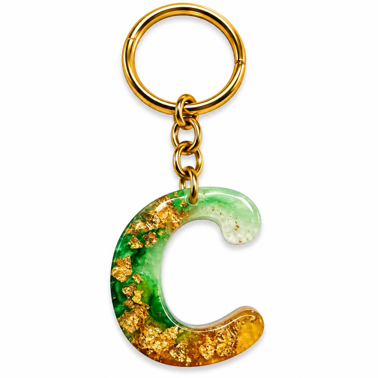 Alphabet Epoxy Resin Keychain