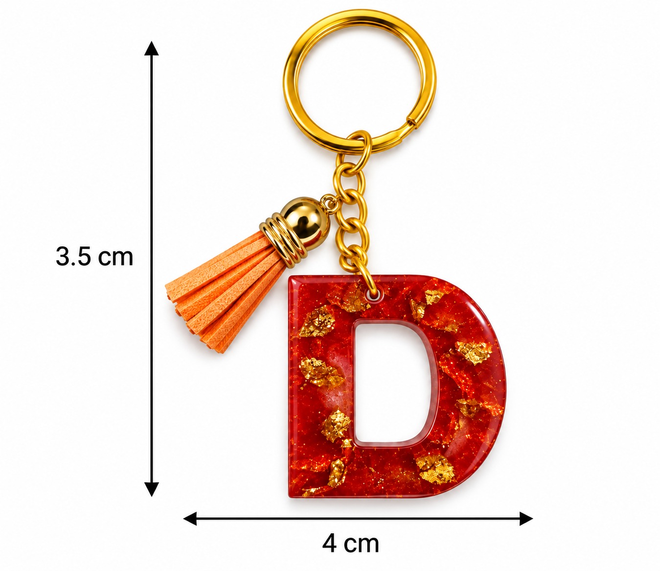 Alphabet Epoxy Resin Keychain