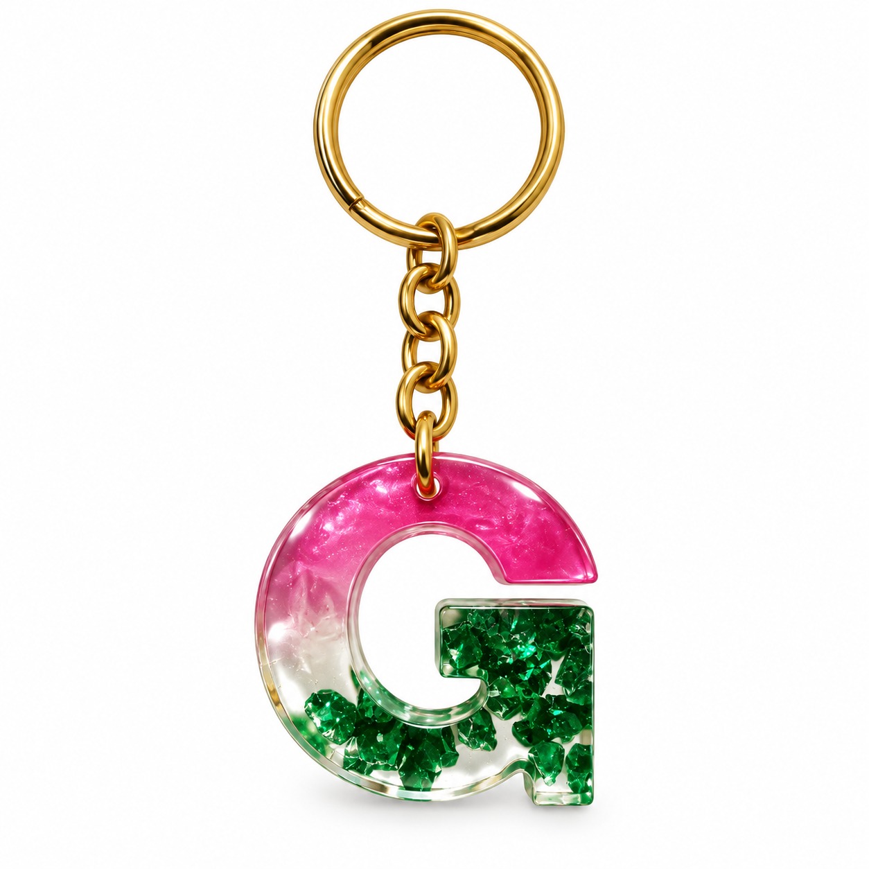 Alphabet Epoxy Resin Keychain