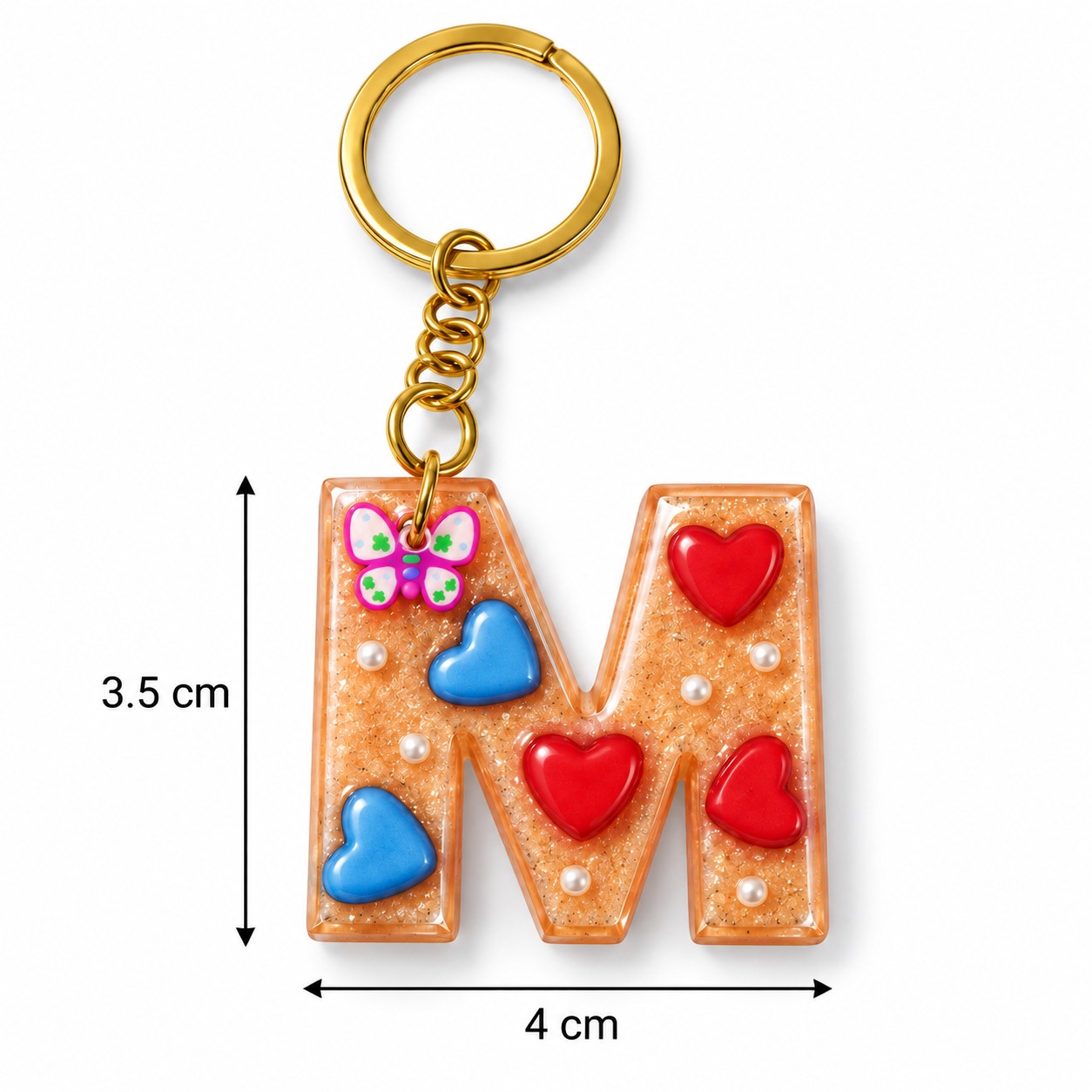 Alphabet Epoxy Resin Keychain