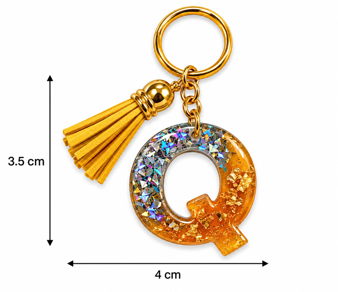 Alphabet Epoxy Resin Keychain
