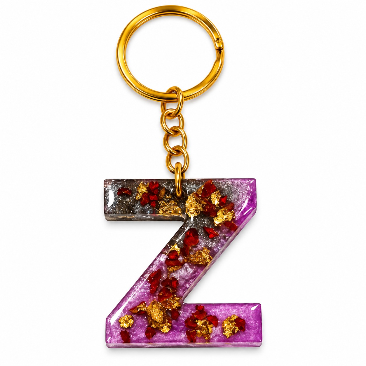Alphabet Epoxy Resin Keychain