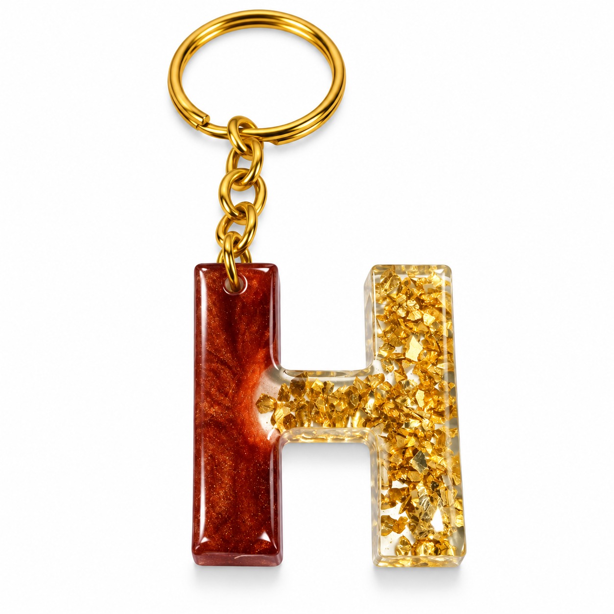 Alphabet Epoxy Resin Keychain