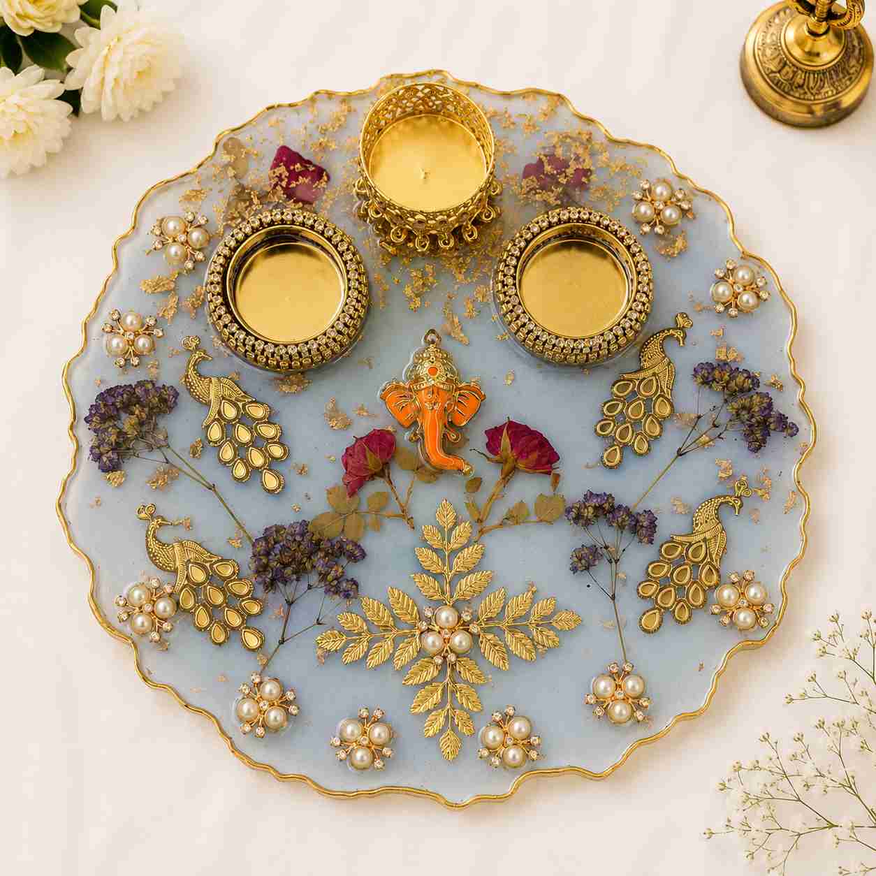 Resin Luxury Pooja Thali 