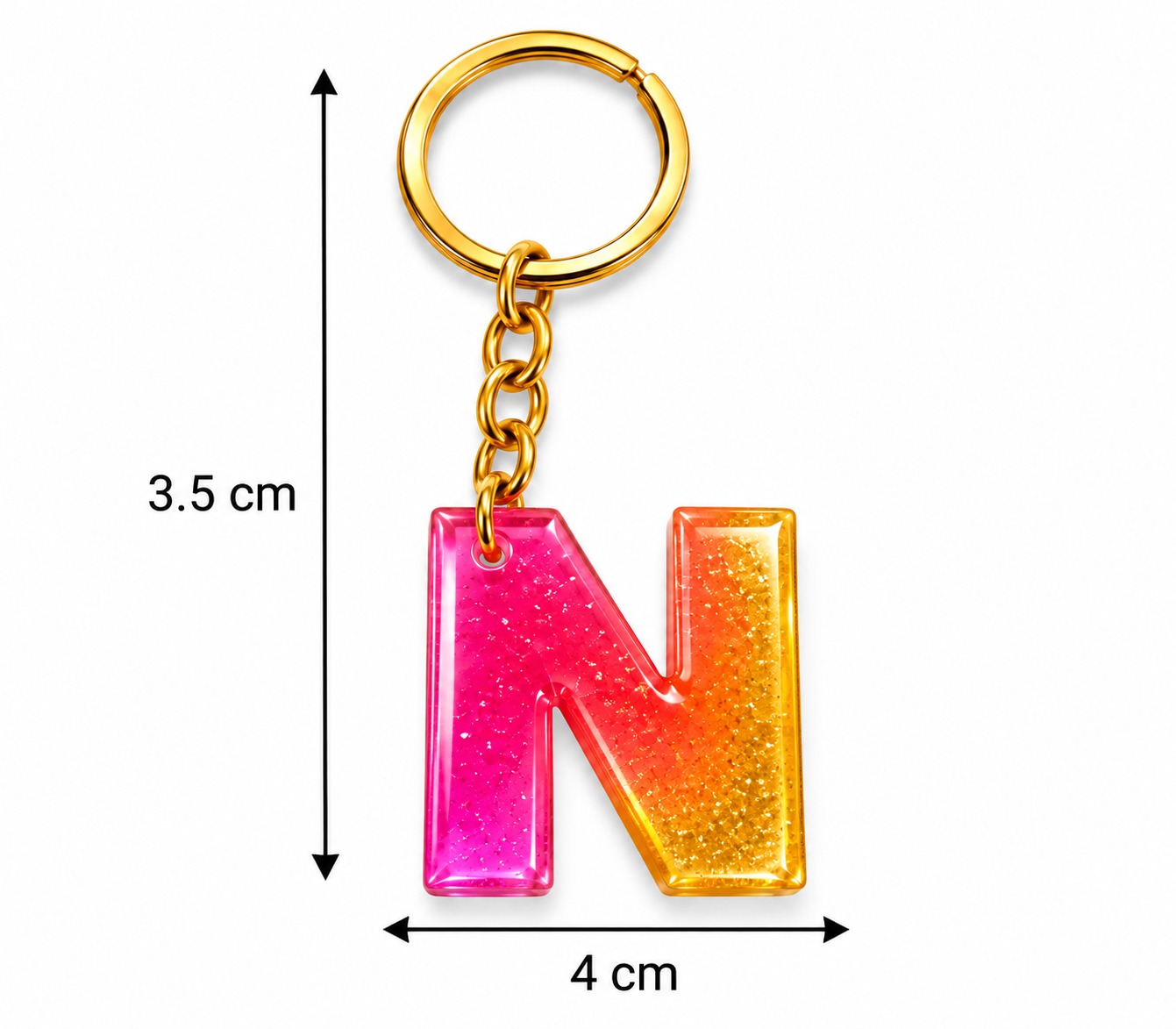 Alphabet Epoxy Resin Keychain