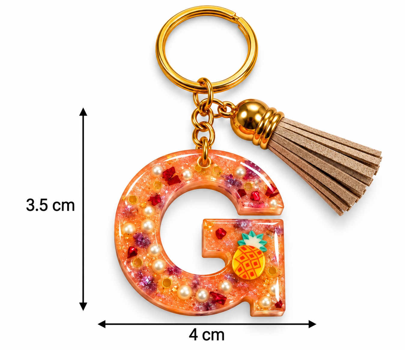 Alphabet Epoxy Resin Keychain