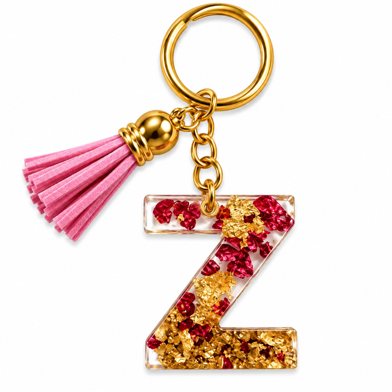 Alphabet Epoxy Resin Keychain
