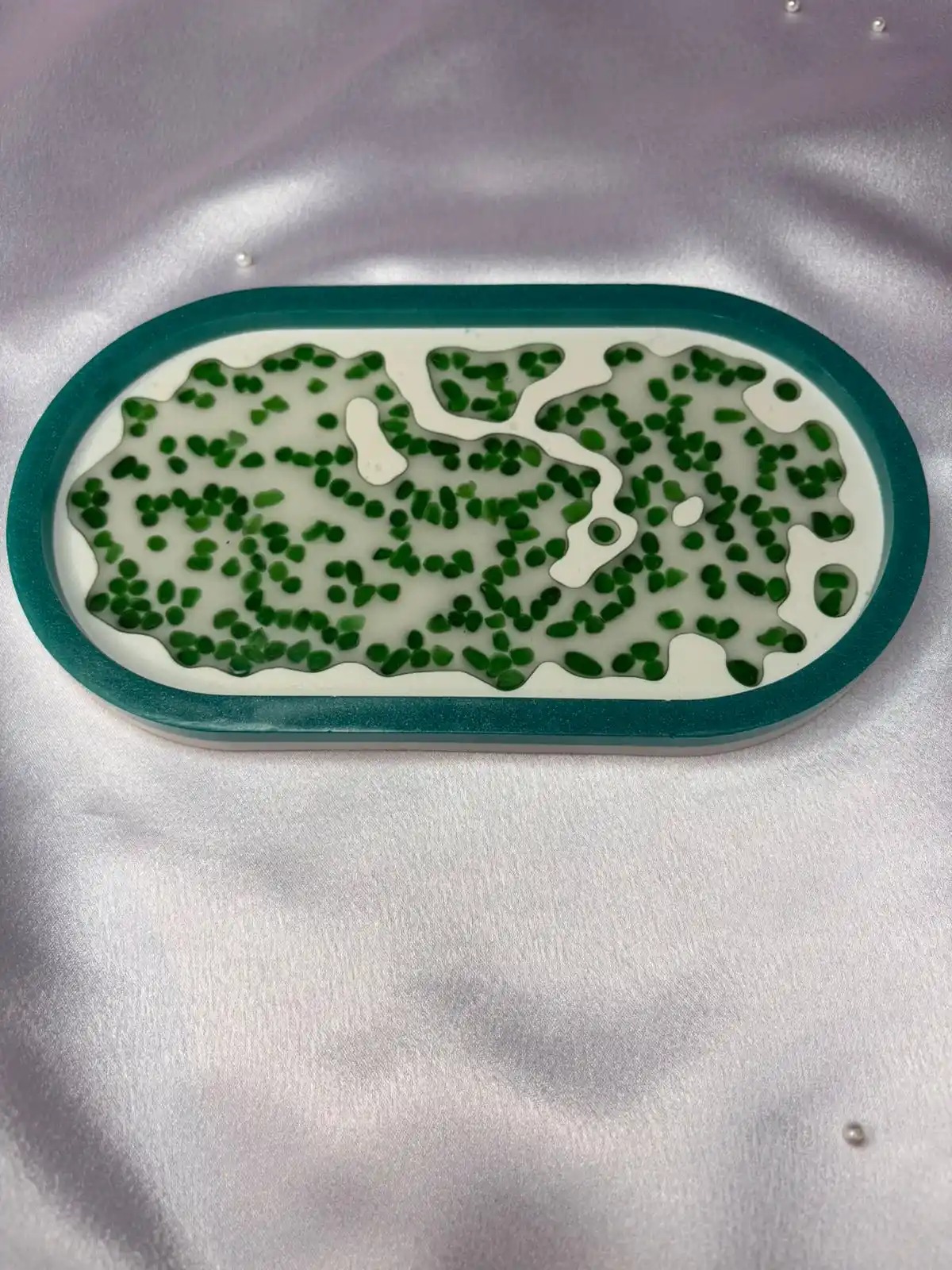Aquatic-inspired resin trinket tray