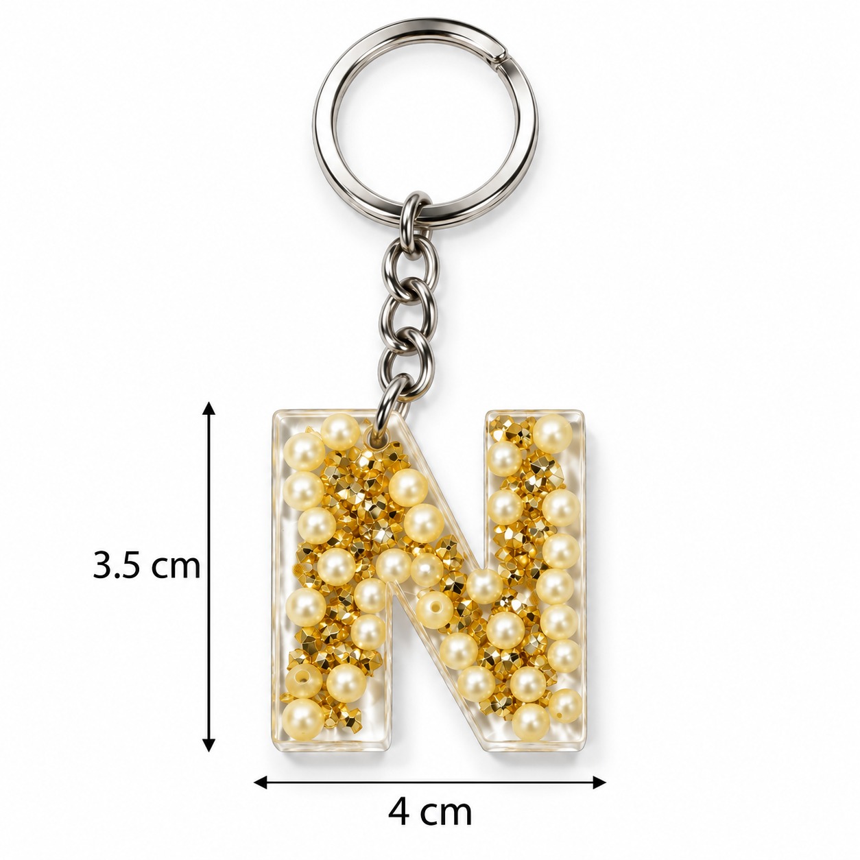 Alphabet Epoxy Resin Keychain