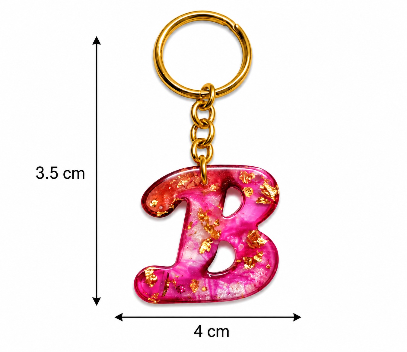 Alphabet Epoxy Resin Keychain
