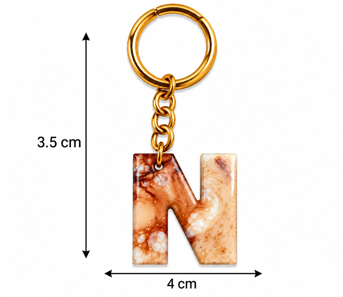 Alphabet Epoxy Resin Keychain