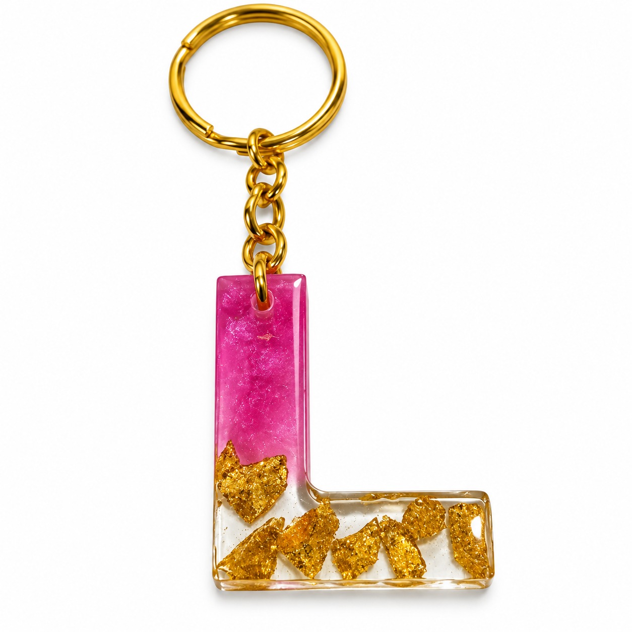 Alphabet Epoxy Resin Keychain