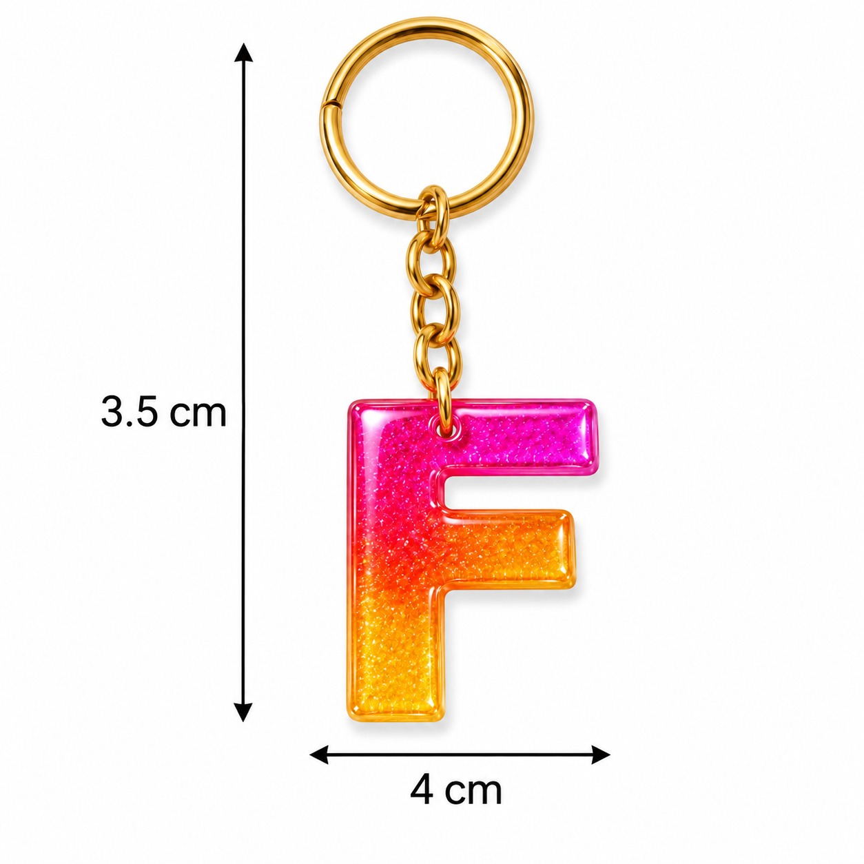 Alphabet Epoxy Resin Keychain