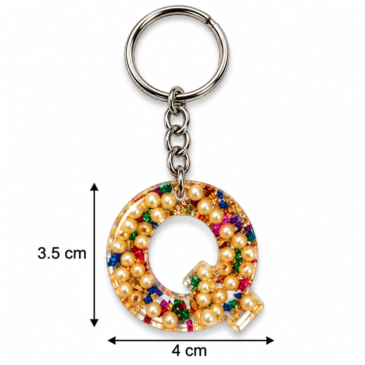 Alphabet Epoxy Resin Keychain