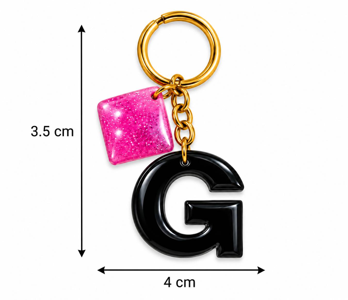 Alphabet Epoxy Resin Keychain