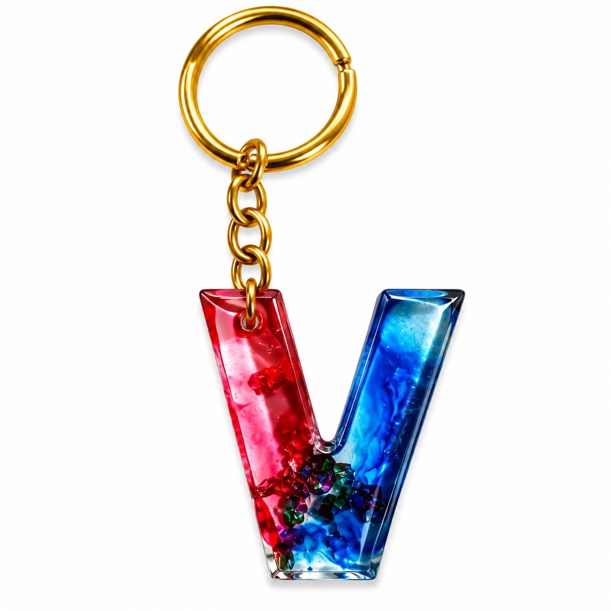 Alphabet Epoxy Resin Keychain