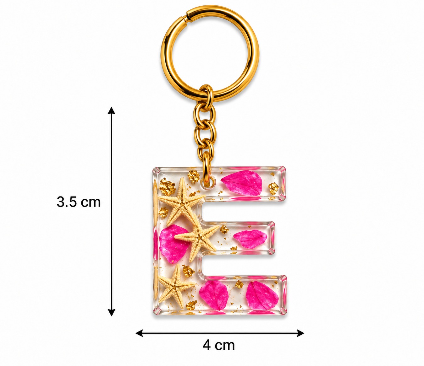 Alphabet Epoxy Resin Keychain