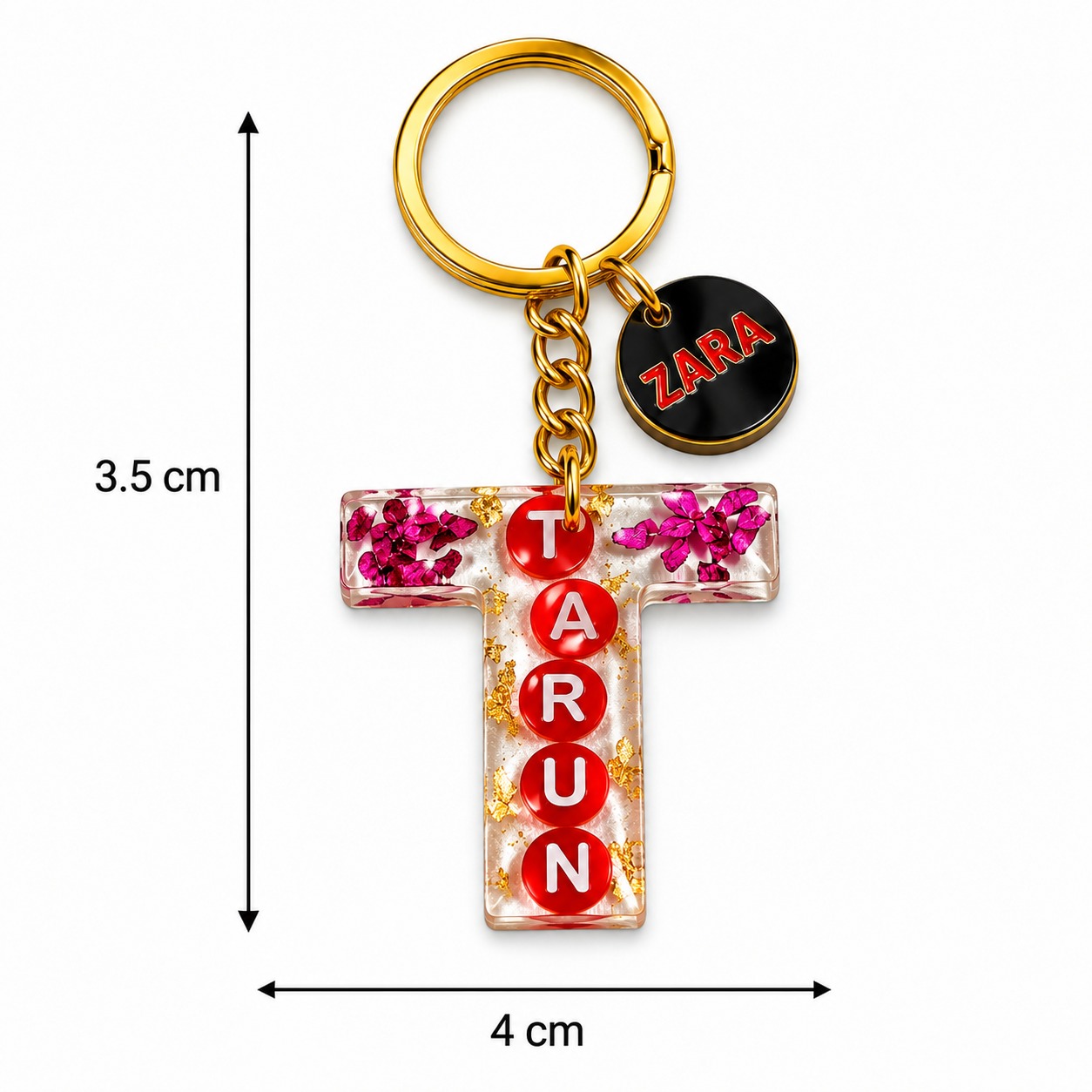 Alphabet Epoxy Resin Keychain