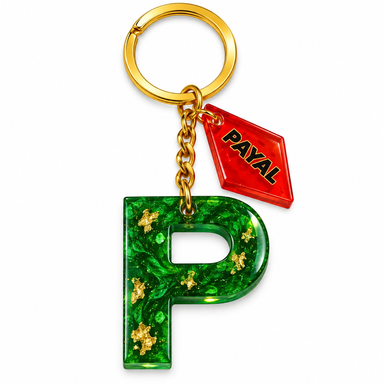 Alphabet Epoxy Resin Keychain