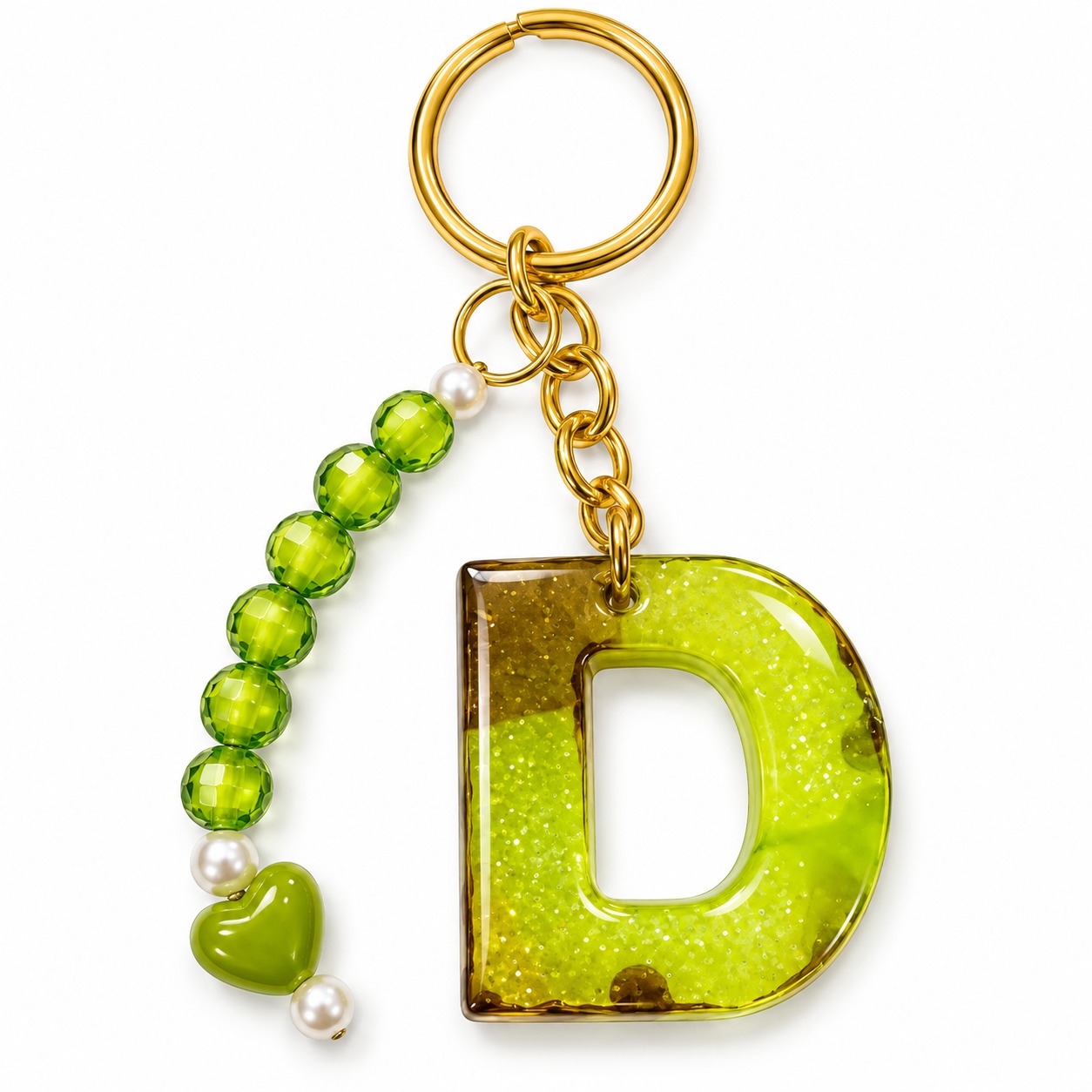 Alphabet Epoxy Resin Keychain