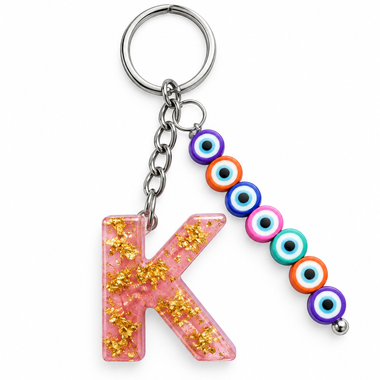 Alphabet Epoxy Resin Keychain