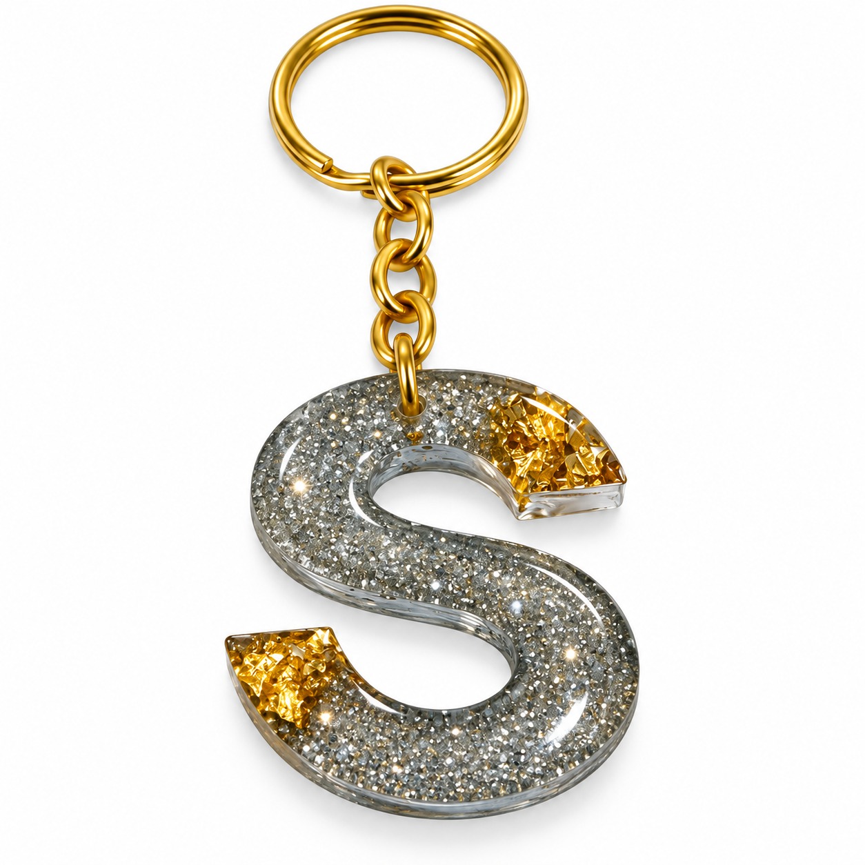Alphabet Epoxy Resin Keychain