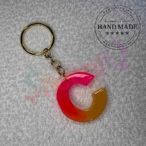 Alphabet Resin Keychain - C