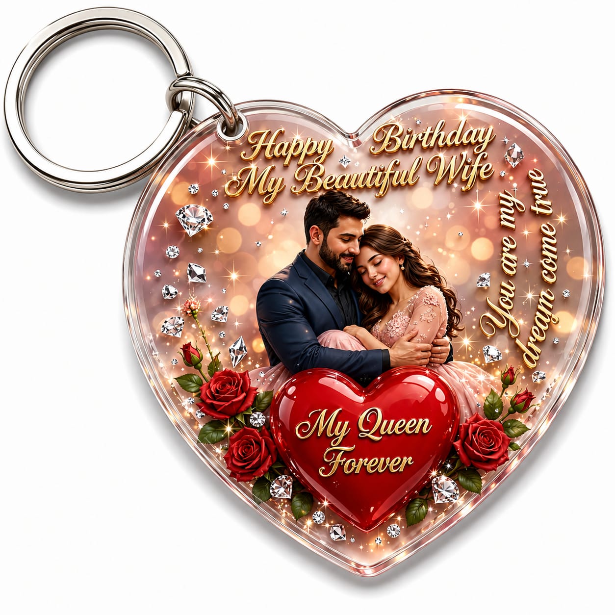 Heart shap Photo Keychain ( ACRYLIC )
