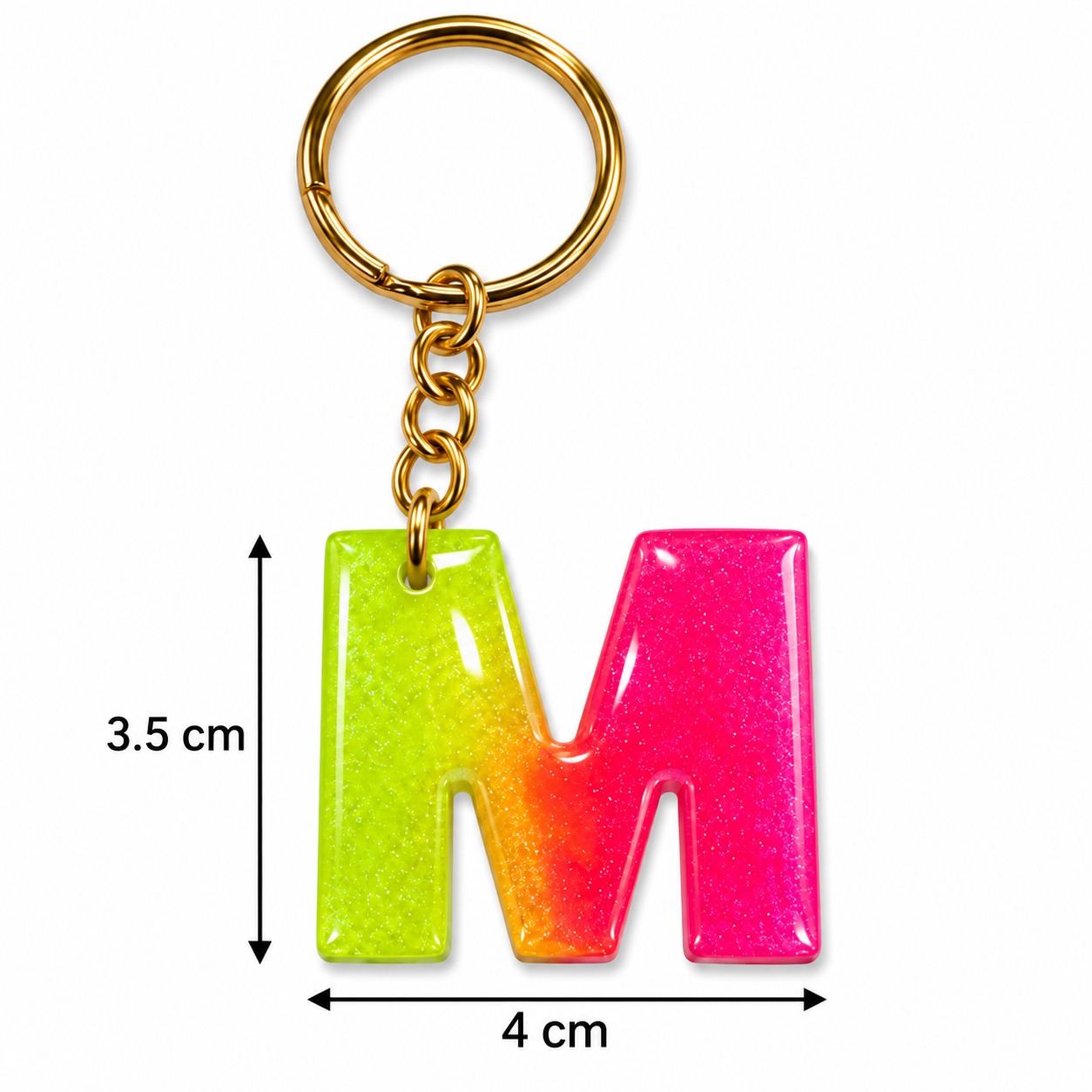 Alphabet Epoxy Resin Keychain