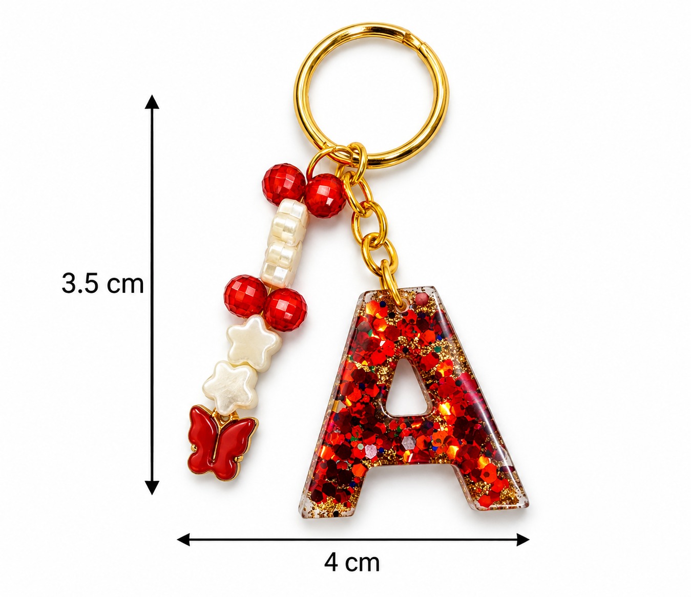 Alphabet Epoxy Resin Keychain