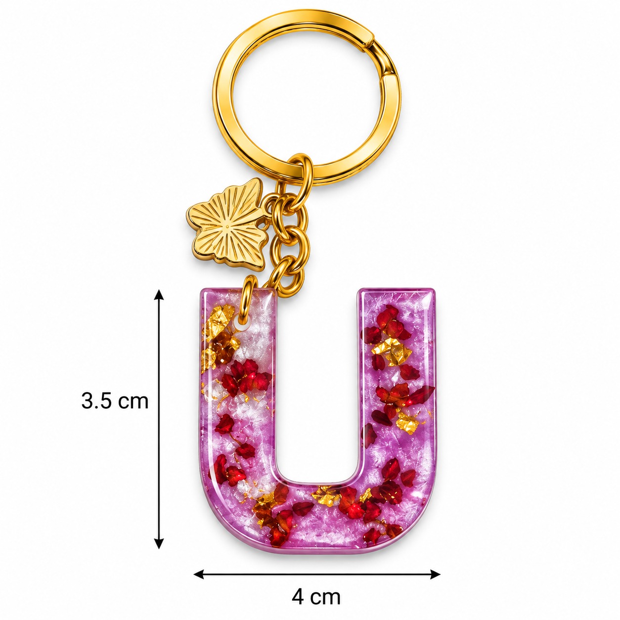 Alphabet Epoxy Resin Keychain