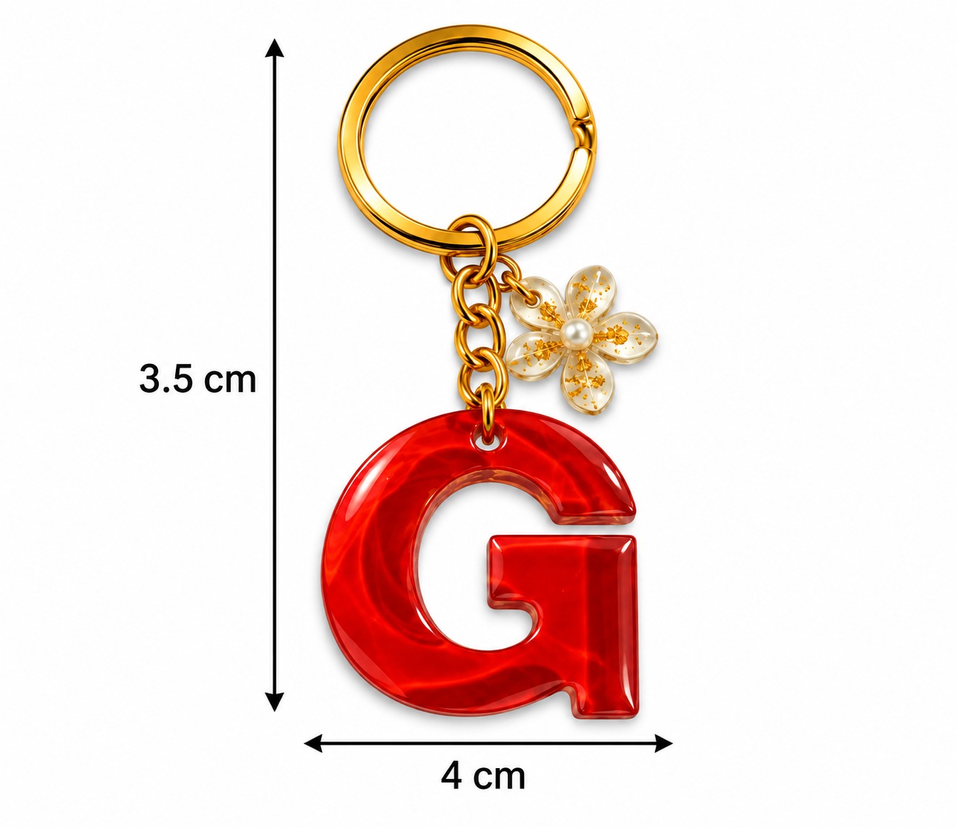 Alphabet Epoxy Resin Keychain