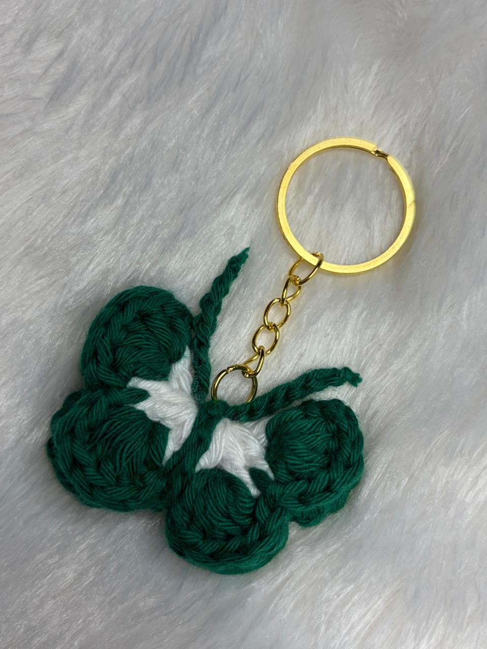 Crocheted butterfly keychains