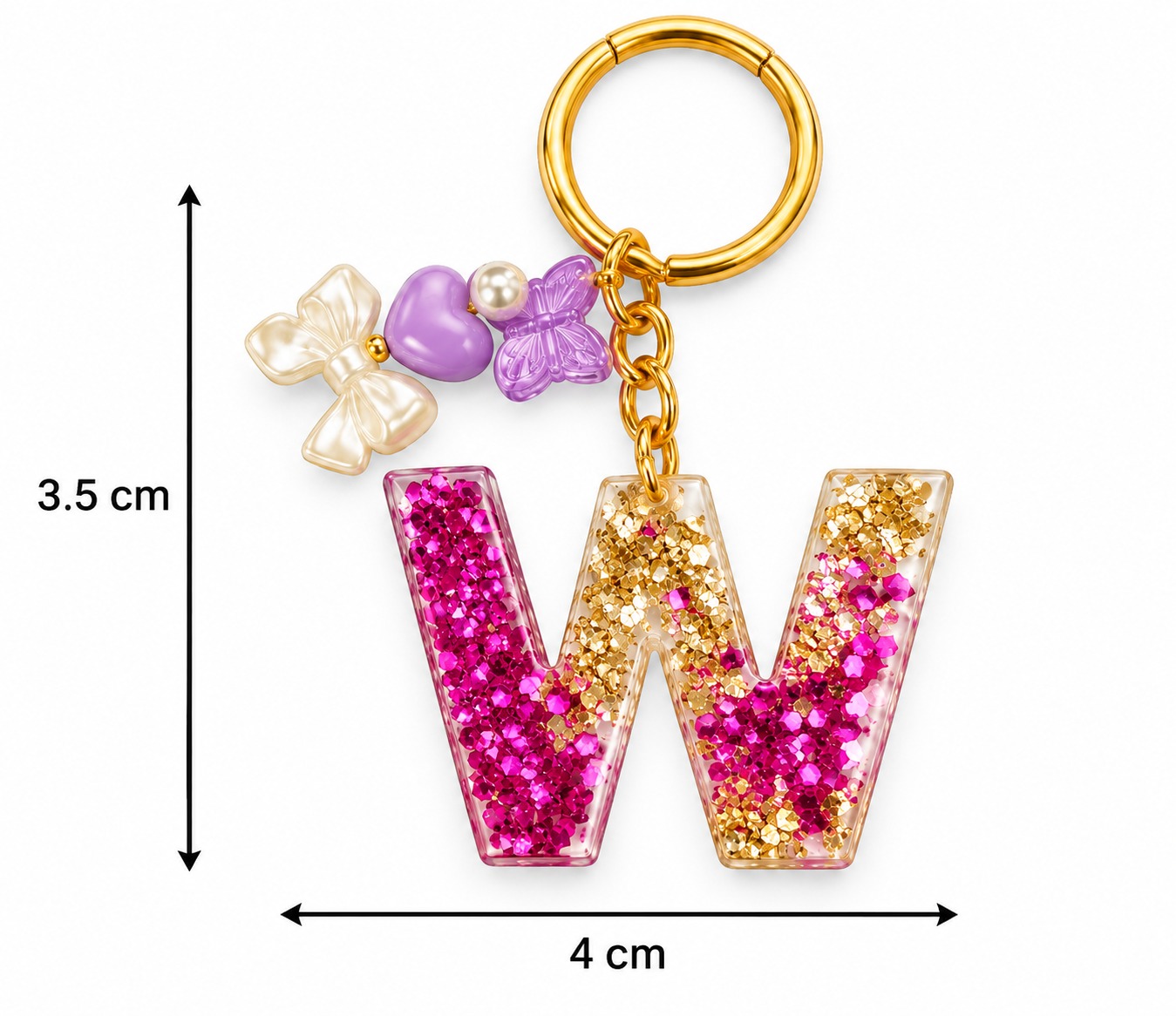 Alphabet Epoxy Resin Keychain