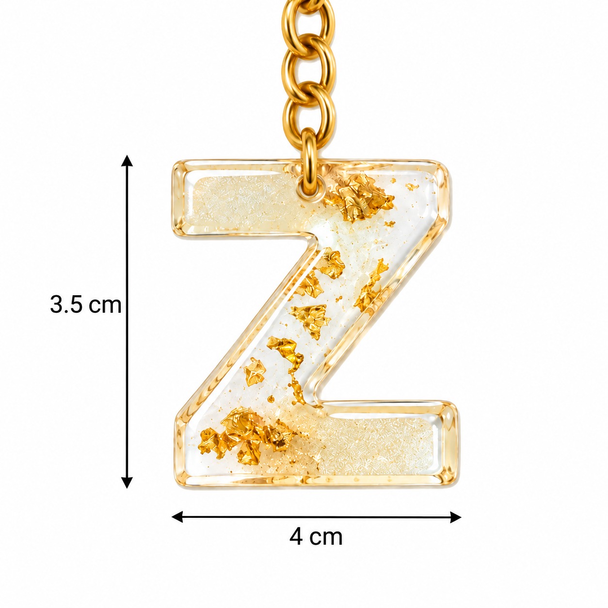 Alphabet Epoxy Resin Keychain
