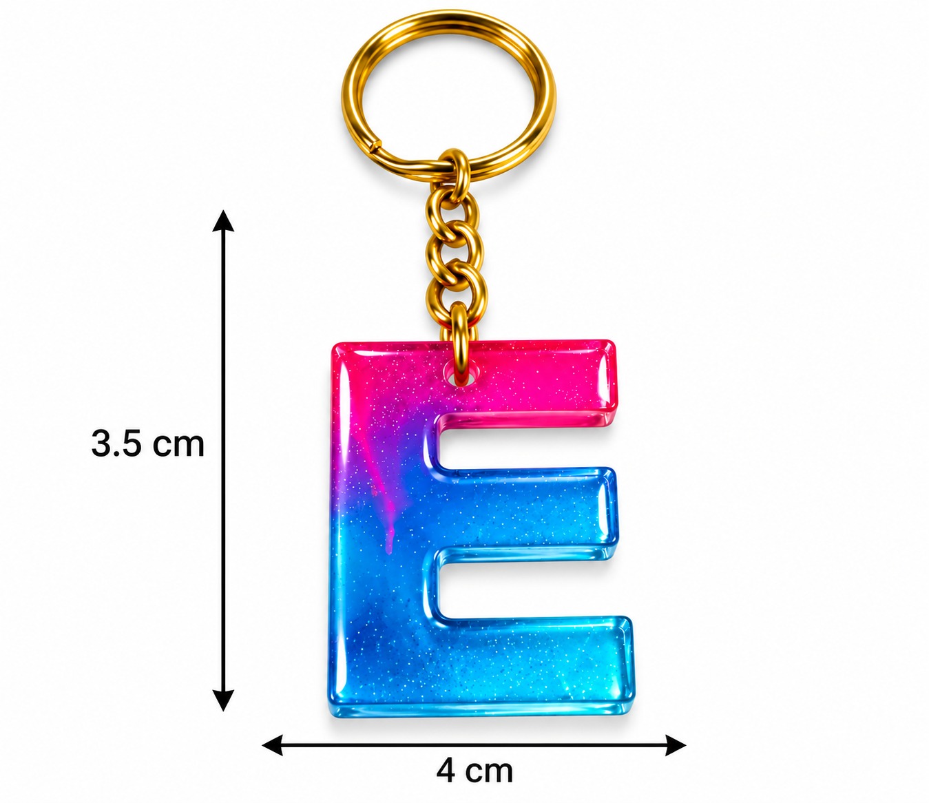 Alphabet Epoxy Resin Keychain