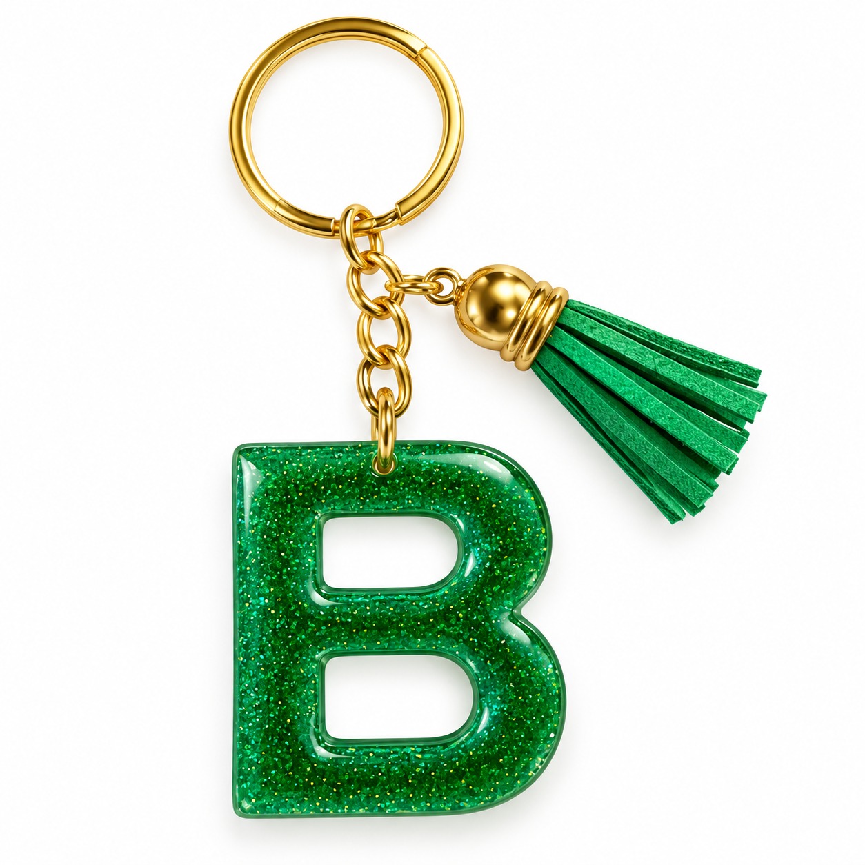 Alphabet Epoxy Resin Keychain